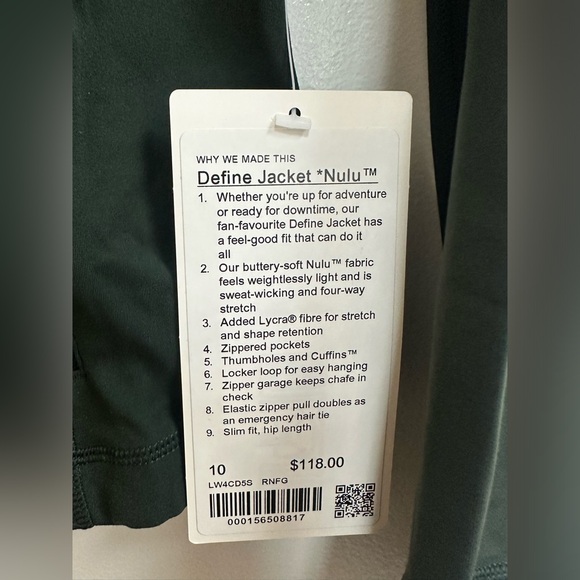 LuluLemon Define Jacket Nulu in Rainforest Green - Picture 4 of 9